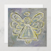White Guardian Angel Custom Invites of Invitation Kaart (Voorkant / Achterkant)
