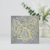 White Guardian Angel Custom Invites of Invitation Kaart (Staand voorkant)