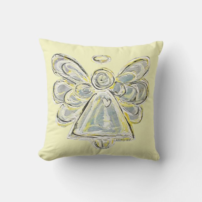 White Guardian Angel Decorative Art Sierkussen (Voorkant)