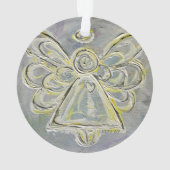 White Guardian Angel Gift Holiday Ornament (achterkant)