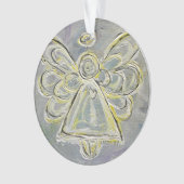 White Guardian Angel Gift Holiday Ornament (voorkant)