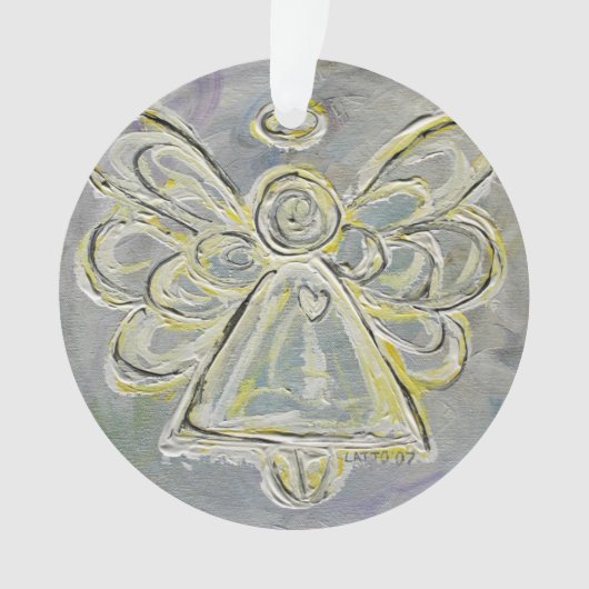 White Guardian Angel Gift Holiday Ornament (voorkant)