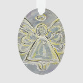 White Guardian Angel Gift Holiday Ornament (voorkant)
