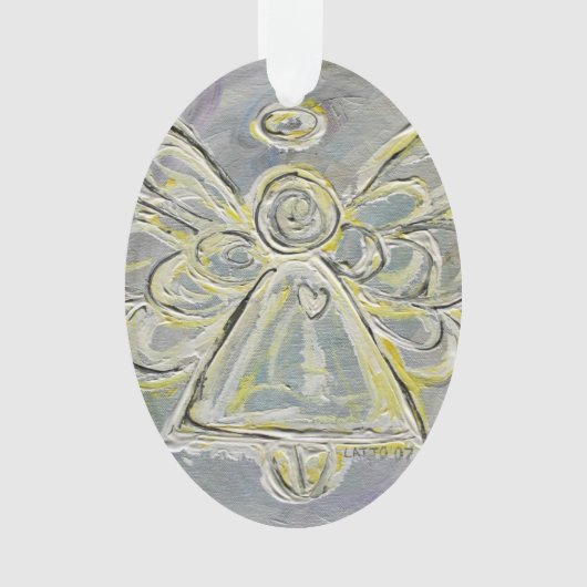 White Guardian Angel Gift Holiday Ornament (voorkant)