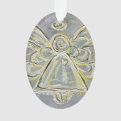 White Guardian Angel Gift Holiday Ornament (achterkant)