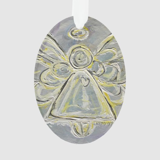 White Guardian Angel Gift Holiday Ornament (achterkant)