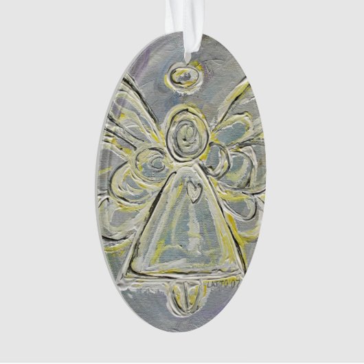 White Guardian Angel Gift Holiday Ornament (voorkant)