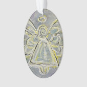 White Guardian Angel Gift Holiday Ornament (voorkant)
