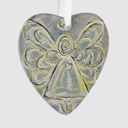 White Guardian Angel Gift Holiday Ornament (voorkant)