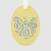 White Guardian Angel Kersthanger Ornament (achterkant)