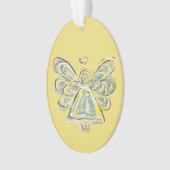 White Guardian Angel Kersthanger Ornament (voorkant)