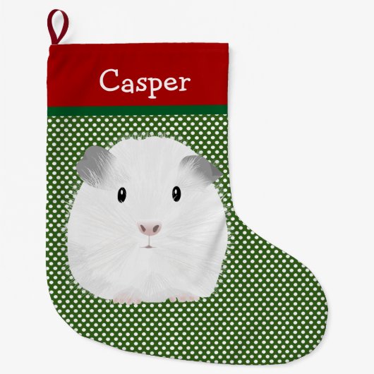 White Guinee Pig, gepersonaliseerd Grote Kerstsok (Voorkant)