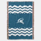 WHITE haai personaliseert / .Choose kleur achtergr Deken (Voorkant Verticaal)