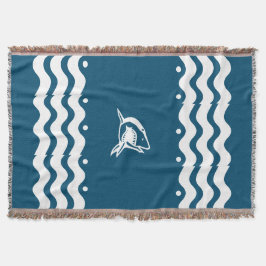 WHITE haai personaliseert / .Choose kleur achtergr Deken