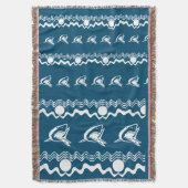 WHITE haai personaliseert / .Choose kleur achtergr Deken (Voorkant Verticaal)