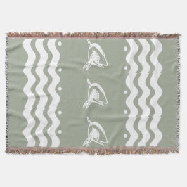 WHITE haai personaliseert / .Choose kleur achtergr Deken