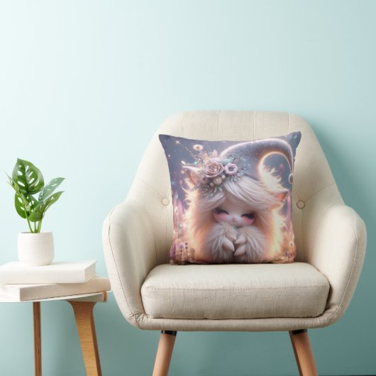 White Hair Beauty Cheek Kussen (Stoel)