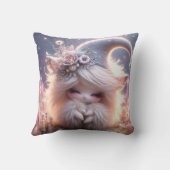 White Hair Beauty Cheek Kussen (Achterkant)