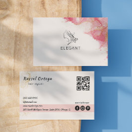 White Hair Salon Handgeschreven Script Typografie Visitekaartje