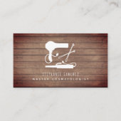 White Hair Tools Salon Cosmetoloog Rustic Visitekaartje (Voorkant)