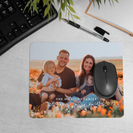 White Half Wreath Overlay Family Foto Muismat