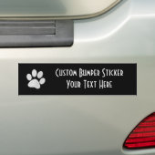 White Halftone Paw Print Bumpersticker (Op auto)