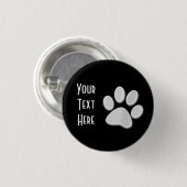 White Halftone Paw Print Ronde Button 3,2 Cm (Voorkant /achterkant)