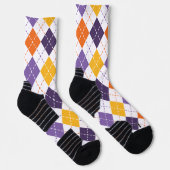 White Halloween Argyle Patroon afspelen Sokken (Rechts)