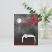 White Halloween cat Briefkaart (Staand voorkant)