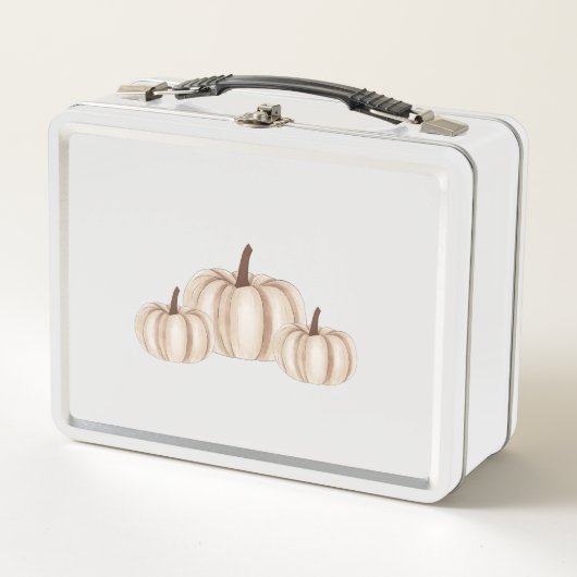 White Halloween Lunchbox with Pumpkin Design (Voorkant)