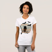 White Halloween Owl & Bats T-shirt (Voorkant volledig)
