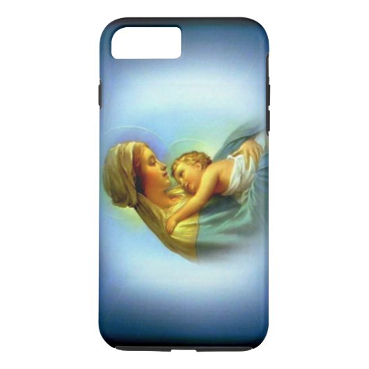 White Halo Blessed Maagd Mary met Child Jesus Case-Mate iPhone Case (Achterkant)