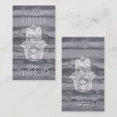 White Hamsa hand of fatima wood yoga instructor Visitekaartje (Voorkant / Achterkant)