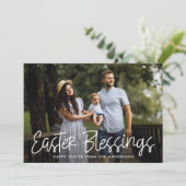 White Hand-Lettered de Foto van Pasen van het Manu Feestdagenkaart (Staand voorkant)