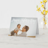 White Hand Lettered Script Happy Vaderdag Kaart (Gele Bloem)