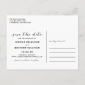 White Handgeschreven script foto Save Our Date II Aankondigingskaart (Achterkant)