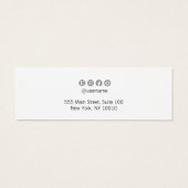 White Handwritten Script  Stud Earring Display Mini Visitekaartjes (Achterkant)