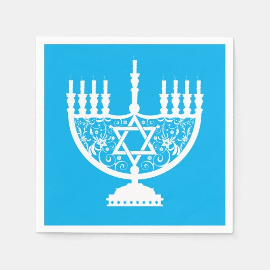 White Hanukkah menorah Servet (Voorkant)