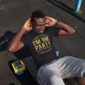 White Happy 50th Birthday-I's Party Gold Text T-shirt