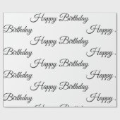 White Happy Birthday-inpakpapier Cadeaupapier (Vlak)