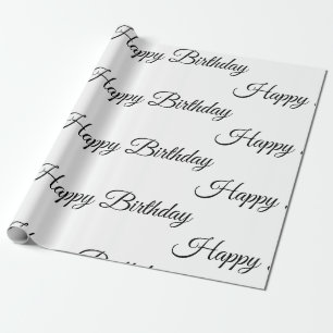 White Happy Birthday-inpakpapier Cadeaupapier