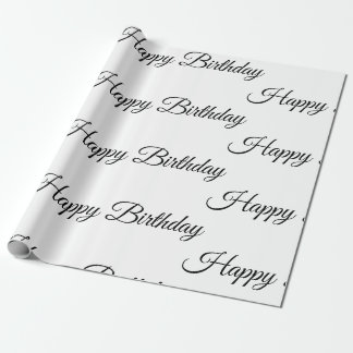 White Happy Birthday-inpakpapier Cadeaupapier