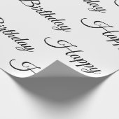 White Happy Birthday-inpakpapier Cadeaupapier (Hoek)