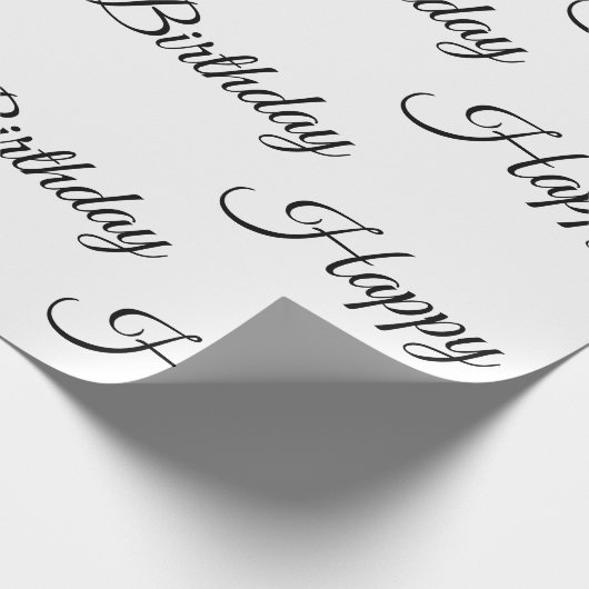 White Happy Birthday-inpakpapier Cadeaupapier (Hoek)