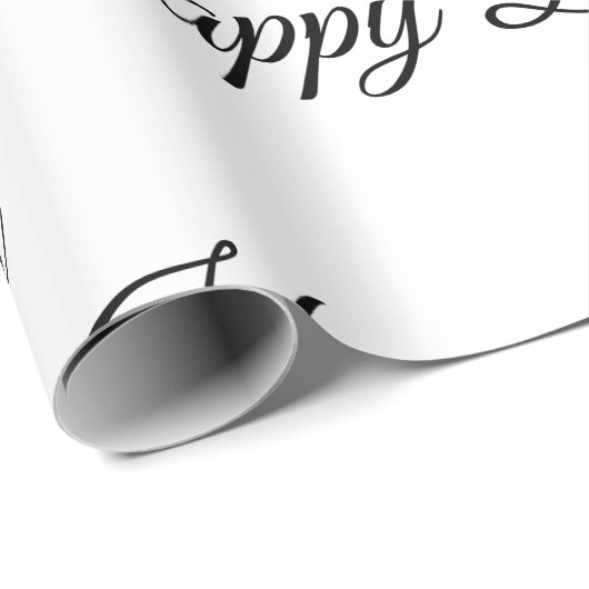 White Happy Birthday-inpakpapier Cadeaupapier (Rol Hoek)