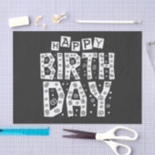 white happy birthday typography text tissuepapier (Craft)