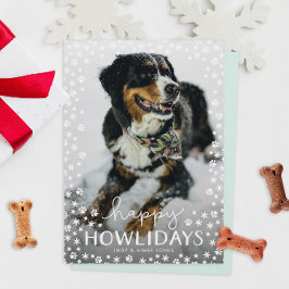 White Happy Howlidays Pet Lover Holiday-fotokaart Feestdagenkaart