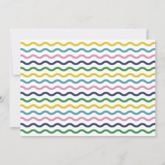 White Happy Merry Wavy Christmas Photo Card Kaart (Achterkant)