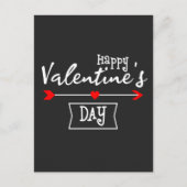 White Happy Valentines Day with Arrow Heart Briefkaart (Voorkant)