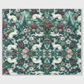 White Hare II Geschenkverpakking voor de feestdage Cadeaupapier (Vlak)